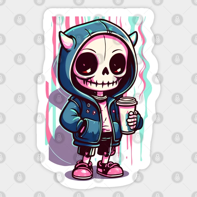 Stylish Skeletal Vibes: Limited Edition Hoodie Sticker by designerhandsome